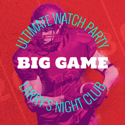 Social Media Post Template for a Big Game Watch Party