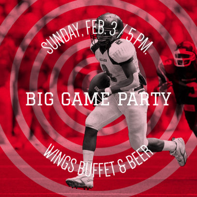 Social Media Post Template for a Big Game Party