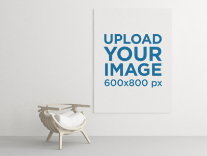 Minimal Art Print Mockup Featuring a Modern Chair 