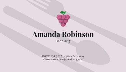 Business Card Template for a Catering Service with Food Illustrations