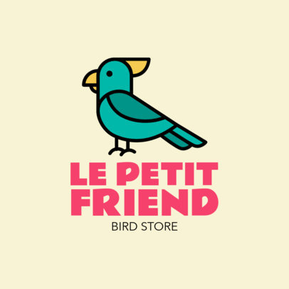 Bird Store Logo Maker Featuring a Cockatoo Clipart