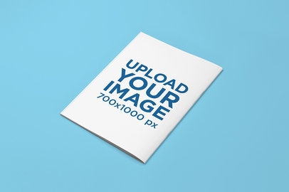 Mockup of a Magazine Placed on a Solid Color Surface 