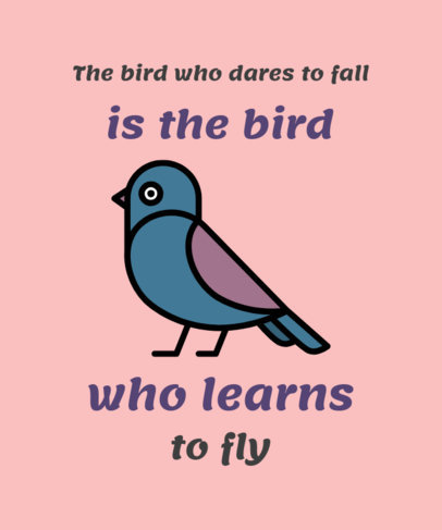 Quote T-Shirt Design Maker Featuring a Bird Clipart 