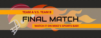 Fiery Football-Themed Twitter Header Maker for a Sports Bar 1934a