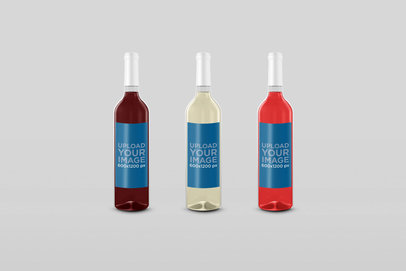 Mockup of Three Wine Bottles Placed Against a Customizable Background 30119