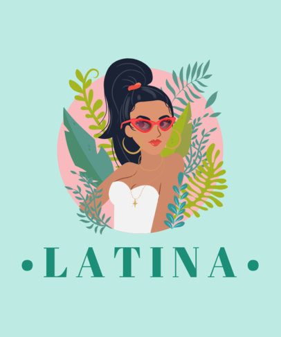 T-Shirt Design Maker with an Illustrated Latina Woman