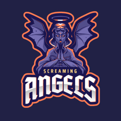 Gaming Logo Generator Featuring a Wicked Angel