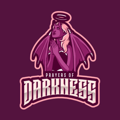 Logo Creator Featuring a Mischievous Angel Praying 2633g