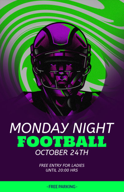 Flyer Template for a Sports Bar Promo Featuring a Football Player Illustration