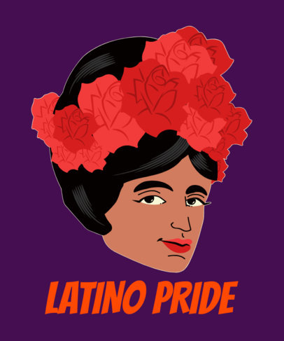 T-Shirt Design Template with a Proud Latina Illustration