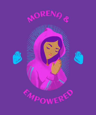 T-Shirt Design Template with a Chicana Character