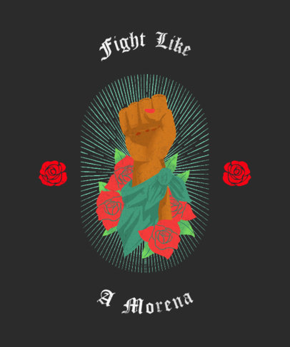 T-Shirt Design Generator with a Fist Illustration Surrounded By Flowers 1917h