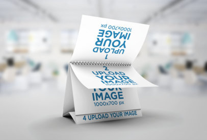 Mockup of a Desk Calendar with Flowing Pages