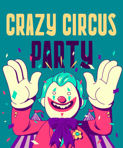Party-Themed T-Shirt Design Generator with a Smiling Clown