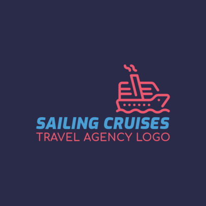 Travel Agency Logo Maker with a Cruise Ship Clipart