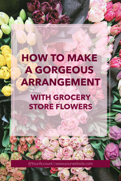 Valentine's Day Pinterest Pin Template for Easy Flower Arrangement Ideas 627k 1961