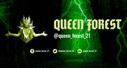 Twitch Banner Design Template Featuring a Sorceress Illustration 1964o