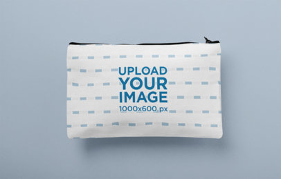 Mockup of a Pouch Laying Flat Over a Customizable Background 
