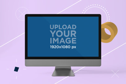 iMac Pro Mockup Featuring a Screen with an Abstract Background