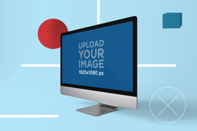 Mockup of an iMac Pro Placed Against a Solid Color Background 