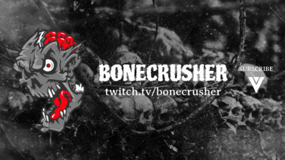 Horror-Style Twitch Banner Template Featuring a Creepy Zombie Face Graphic 1965g