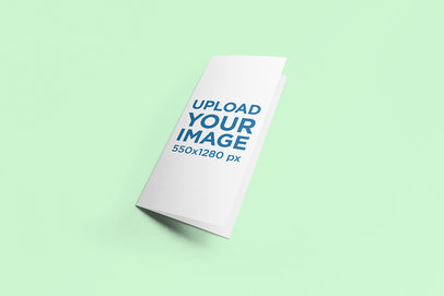 Mockup of a Trifold Brochure on a Solid Color Surface