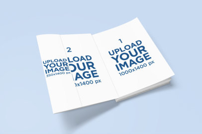 Mockup of an Open Hard Book Cover with a Sleeve