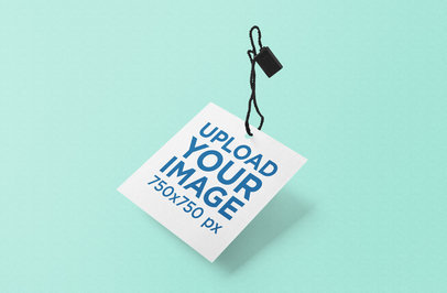 Minimalist Mockup of a Squared Brand Tag 857-el