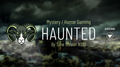 Horror-Style Twitch Banner Template Featuring a Horned Goat Illustration 1965l