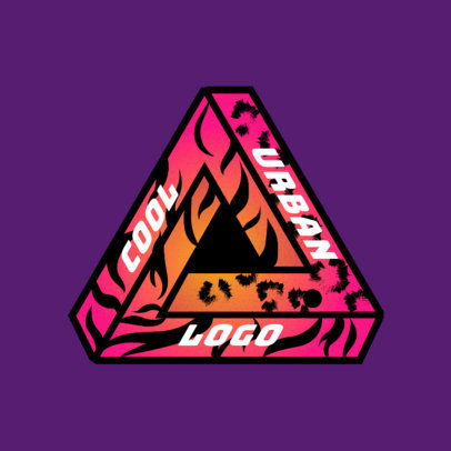 Skating Brand Logo Maker with an Abstract Shape with Animal Print