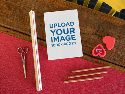 Mockup of a Notebook Placed on a Dressmaker's Table 29952