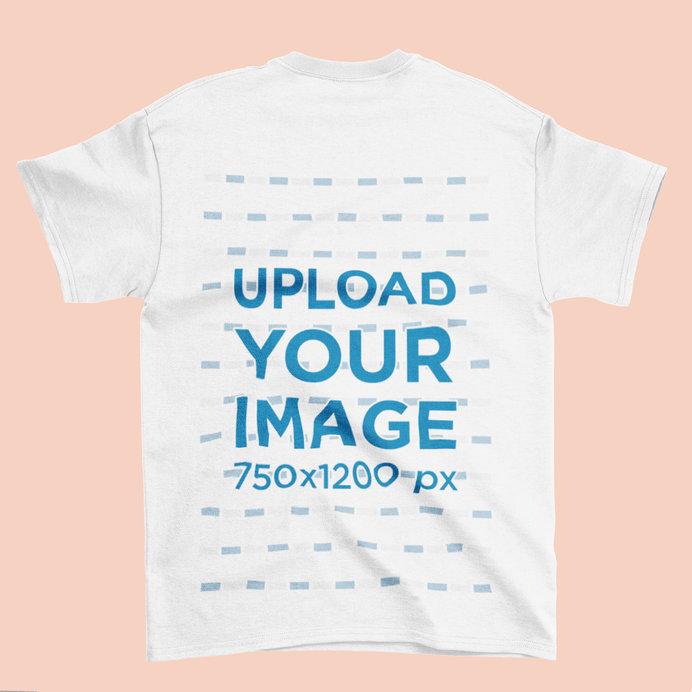 Minimal Mockup Featuring the Back of a Tee Against a Plain Backdrop 