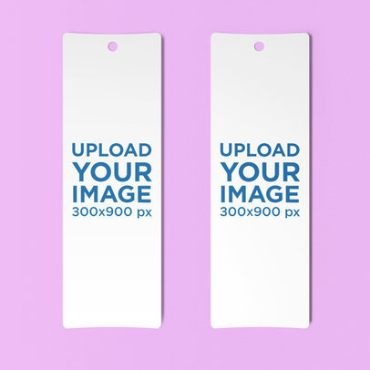 Mockup of Two Bookmarks Lying Side by Side
