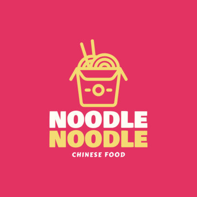 Food Logo Maker with a Minimalistic Noodle Box Clipart
