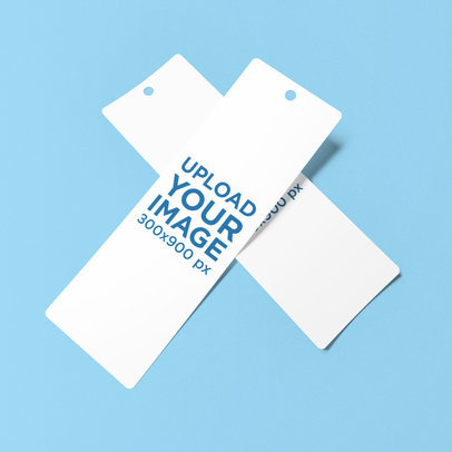 Mockup of Two Bookmarks Forming an X