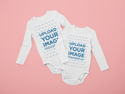 Mockup of Two Long Sleeve Onesies 