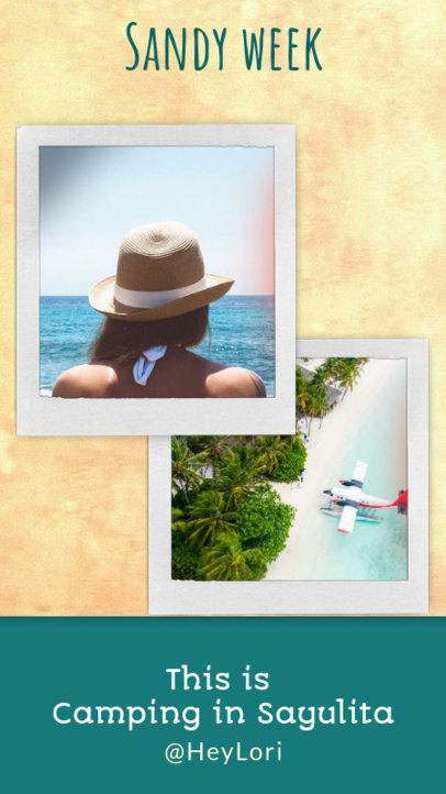 Travel-Themed Instagram Story Maker Featuring Beach Pictures