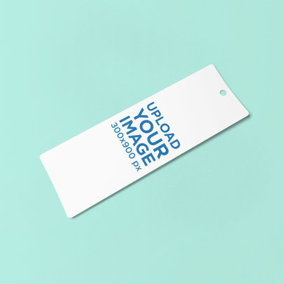 Bookmark Mockup with a Solid Color Backdrop 