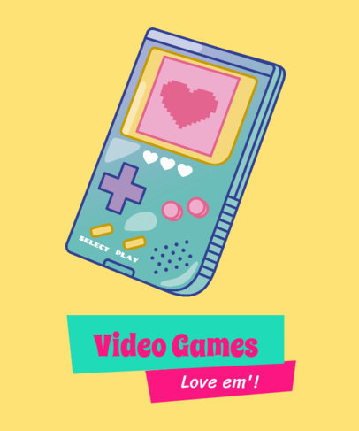 T-Shirt Design Maker Featuring a Retro Gameboy Device