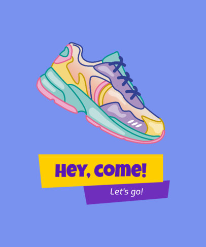 Retro T-Shirt Design Maker with a Colorful Sneaker Graphic