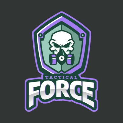 Logo Design Template with a Skull Graphic Inspired on Rainbow Six Siege