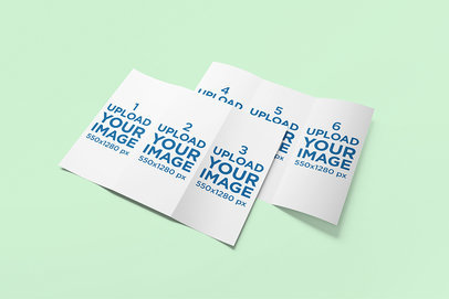 Trifold Brochure Mockup Featuring Two Unfolded Brochures 