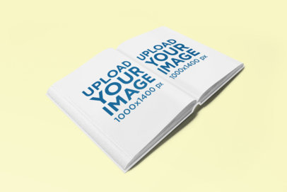 Mockup of an Open Book Lying Diagonally on a Plain Surface 851-el