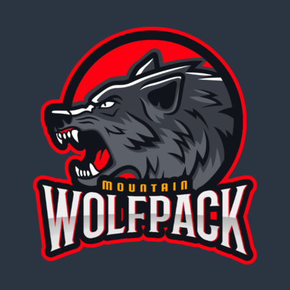 Sports Logo Template Featuring Aggressive Wolf Graphics