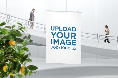 Poster Mockup Hanging by a Staircase