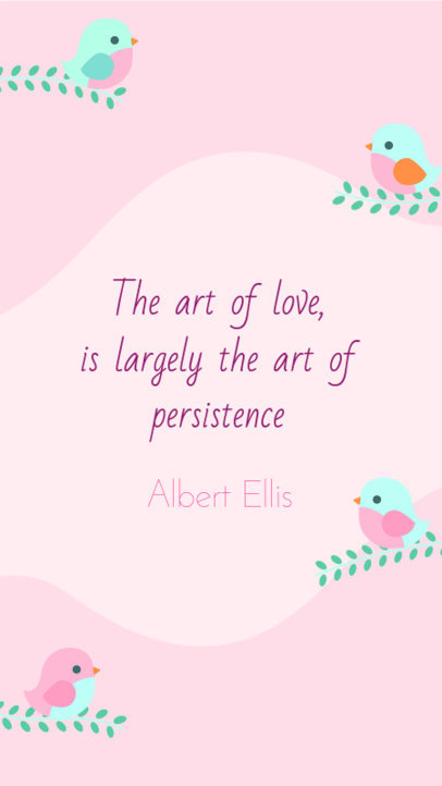 Valentine's Day Instagram Story Template Featuring Cute Bird Graphics 609j 1955