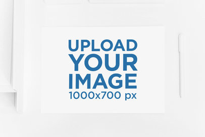 Letterhead Mockup Featuring an All-White Desk 927-el