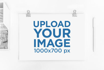 Letterhead Mockup Featuring a White Workstation Desk 928-el