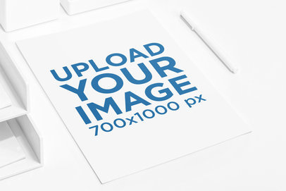 Minimalist Mockup of a Letterhead on a Neat Office Desk 929-el