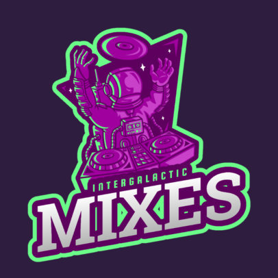 DJ Logo Maker with an Astronaut Illustration 2656h-2658